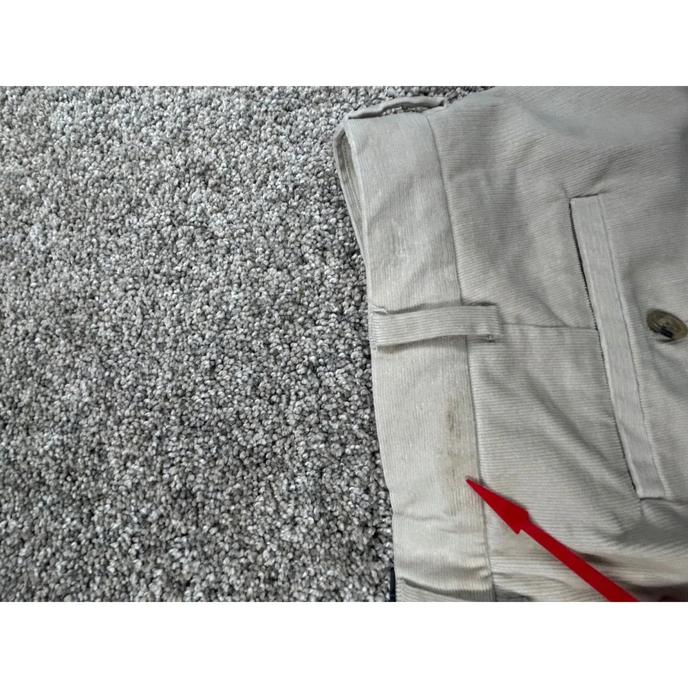 Banana Republic Stretch Corduroy Pants Mens 38x32 Tan Straight Leg Casual #0790